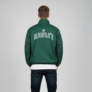 Hawaii Warriors Windbreaker Jacket Mens XL Green Full Zip Packable Lightweight